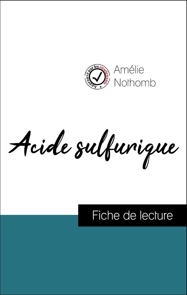 image couverture fiche de lecture acide sulfurique de nothomb