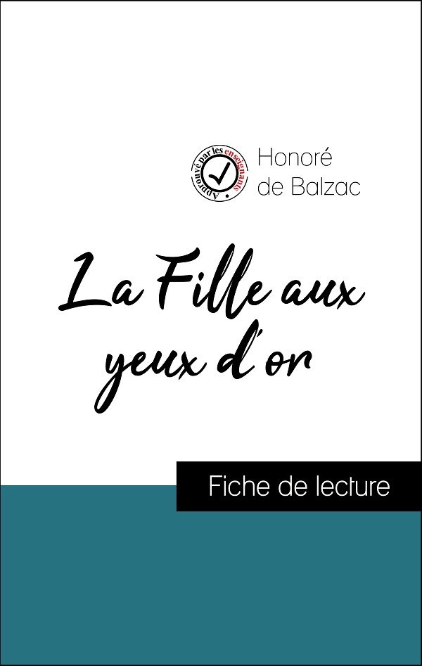 fiche de lecture, analyse littéraire et résumé la fille aux yeux d'or de balzac