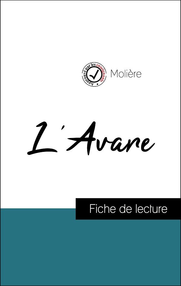 image couverture fiche de lecture l'avare de molière