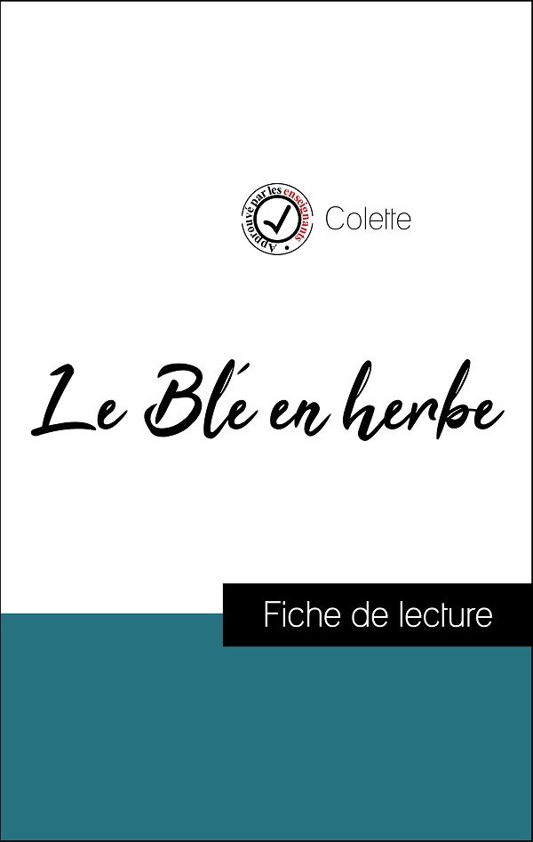 image couverture fiche de lecture le blé en herbe de colette