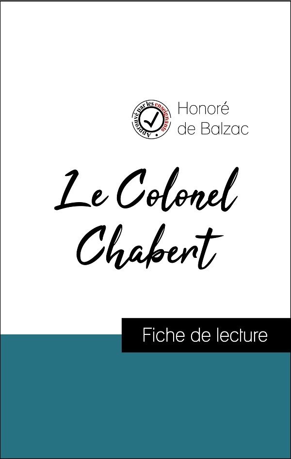 image couverture fiche de lecture le colonel chabert de balzac