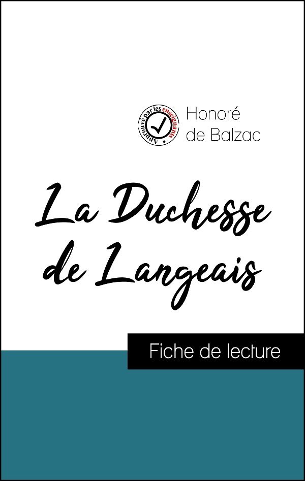 image couverture fiche de lecture la duchesse de langeais de balzac