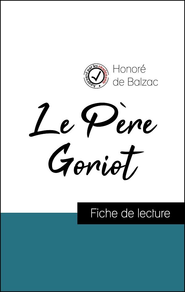 image couverture fiche de lecture le père goriot de balzac
