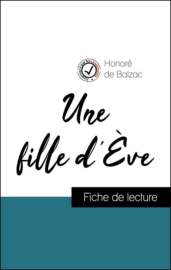 image couverture fiche de lecture une fille d'ève de balzac