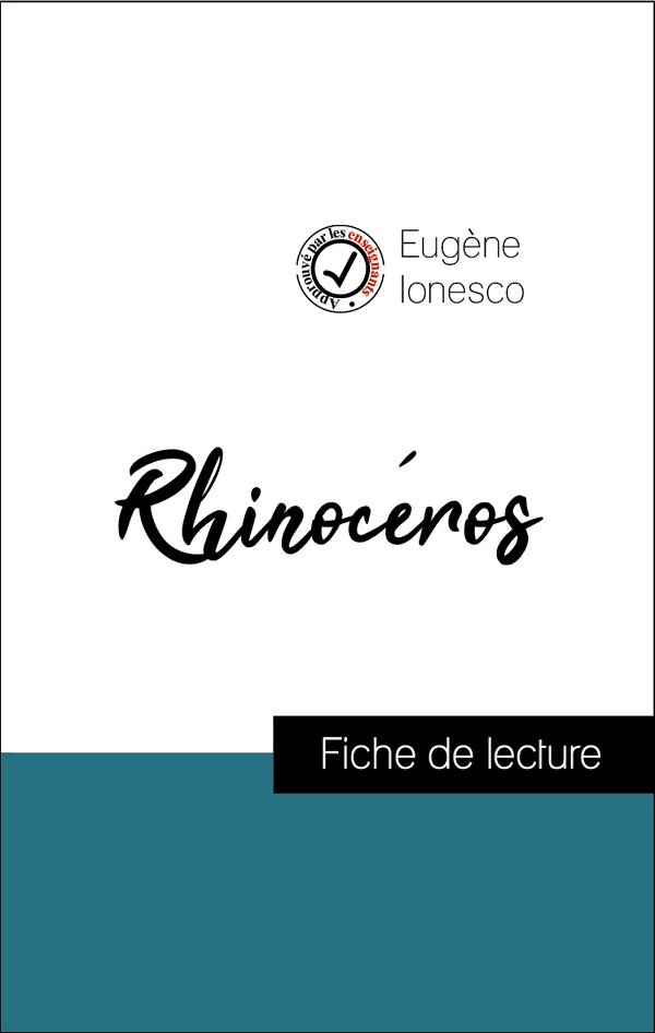 image couverture fiche de lecture rhinocéros de eugène ionesco